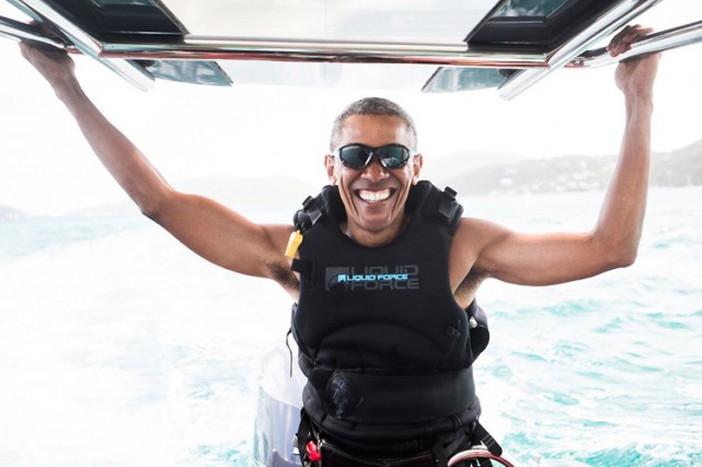 Obama s’amuse sur l’île paradisiaque d’un milliardaire