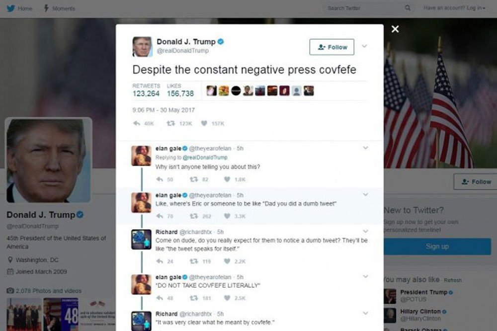 Une proposition de loi «covfefe» pour archiver tous les tweets de Trump