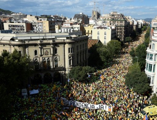 Manifestation massive pour l’indépendance de la Catalogne