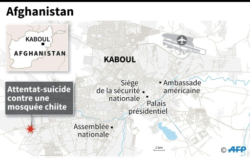 Kaboul: 56 morts dans l’attentat contre une mosquée chiite