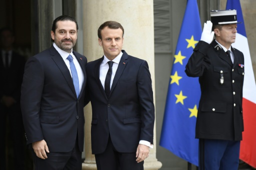 Le Premier ministre libanais démissionnaire Saad Hariri reçu par Emmanuel Macron