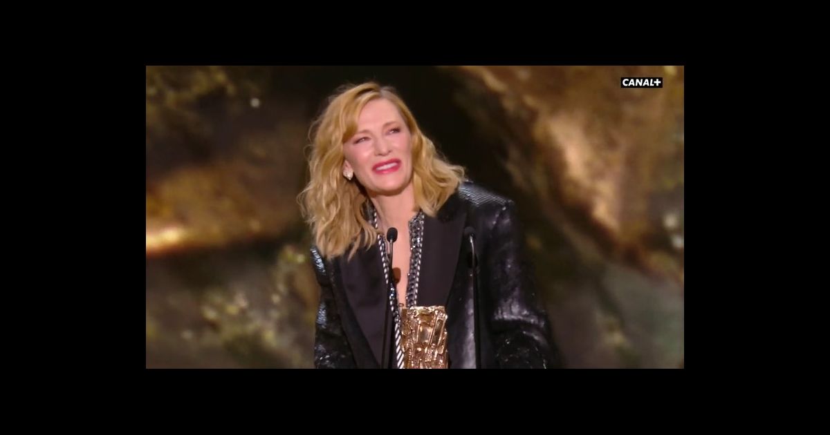 “Tais-toi !” : Cate Blanchett fait rire les César en français, les larmes aux yeux auprès de son amie Isabelle Huppert